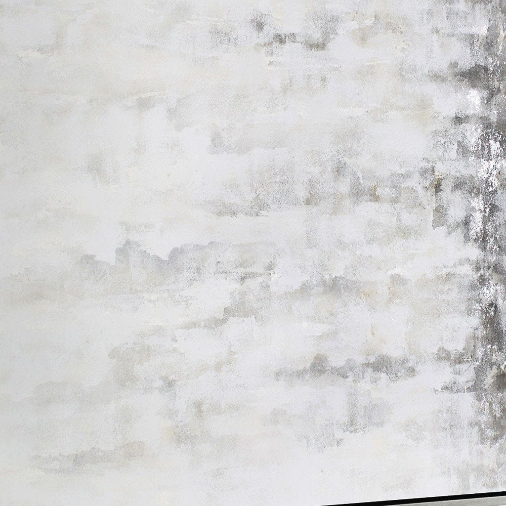 Winter Storm Hand Painted Silver Floater Frame Wall Art