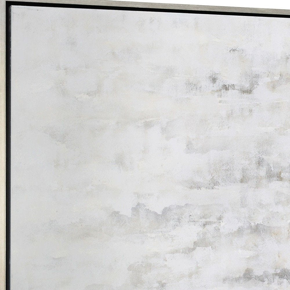 Winter Storm Hand Painted Silver Floater Frame Wall Art