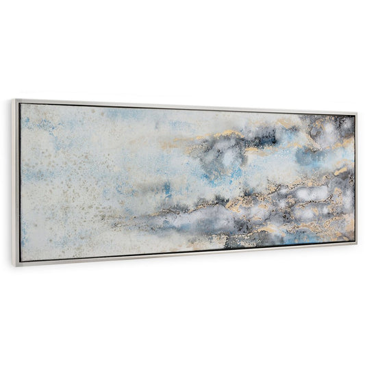 Subtle Transition Hand Painted Silver Floater Frame Wall Art