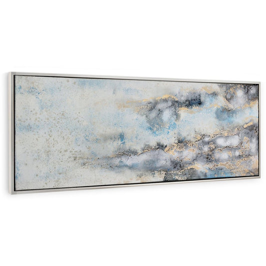 Subtle Transition Hand Painted Silver Floater Frame Wall Art