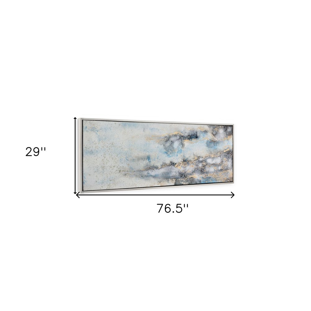 Subtle Transition Hand Painted Silver Floater Frame Wall Art