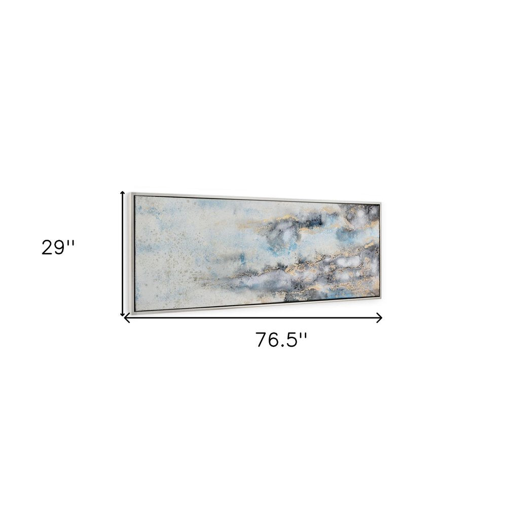Subtle Transition Hand Painted Silver Floater Frame Wall Art
