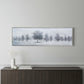 Trees at Dusk Hand Painted Silver Floater Frame Wall Art