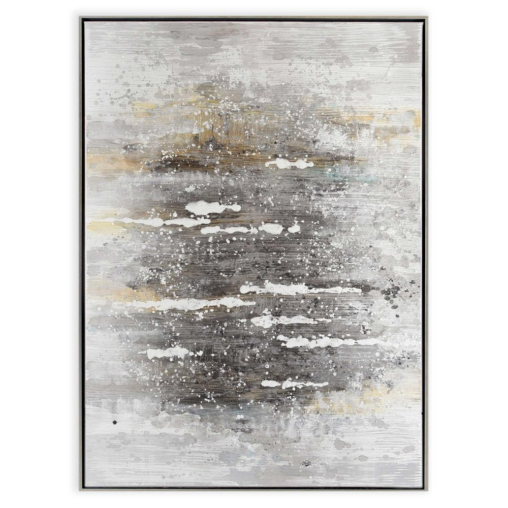 Feedback Hand Painted Silver Floater Frame Wall Art