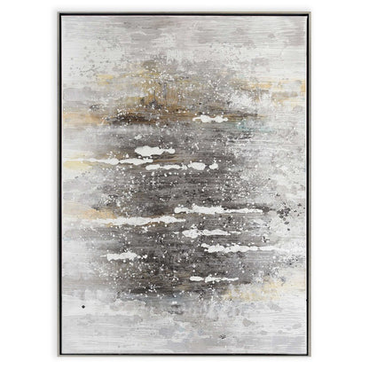 Feedback Hand Painted Silver Floater Frame Wall Art