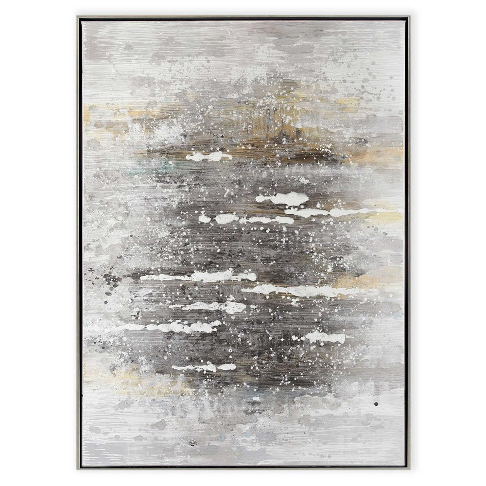 Feedback Hand Painted Silver Floater Frame Wall Art