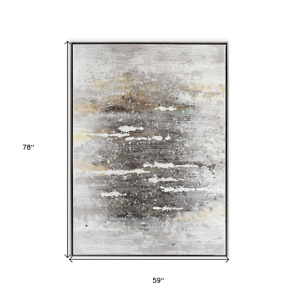 Feedback Hand Painted Silver Floater Frame Wall Art