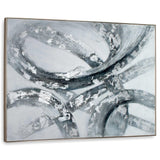 Caspian Hand Painted Silver Floater Frame Wall Art