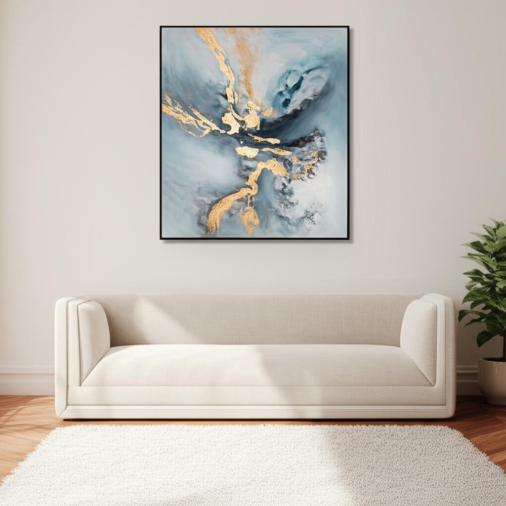 Temptress Hand Painted Black Floater Frame Wall Art