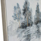 Winter's Woods Hand Painted Silver Floater Frame Wall Art