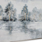 Winter's Woods Hand Painted Silver Floater Frame Wall Art