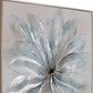 Radiant Blossom Hand Painted Silver Floater Frame Wall Art