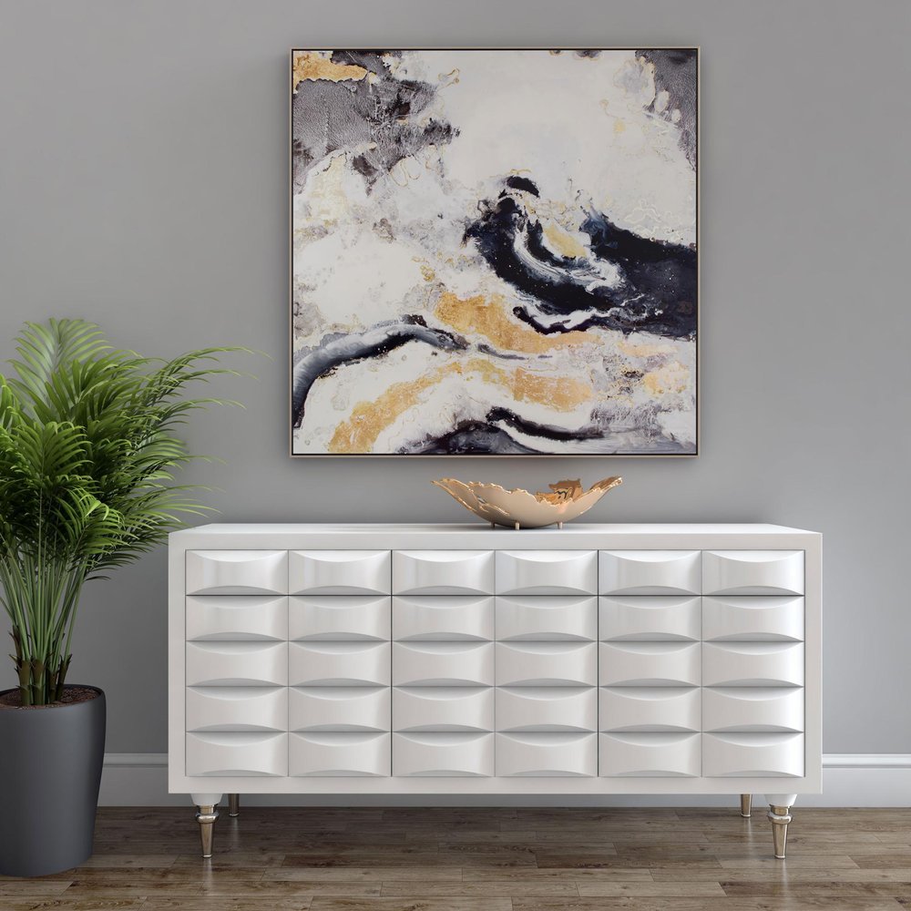 Faction Hand Painted Gold Floater Frame Wall Art