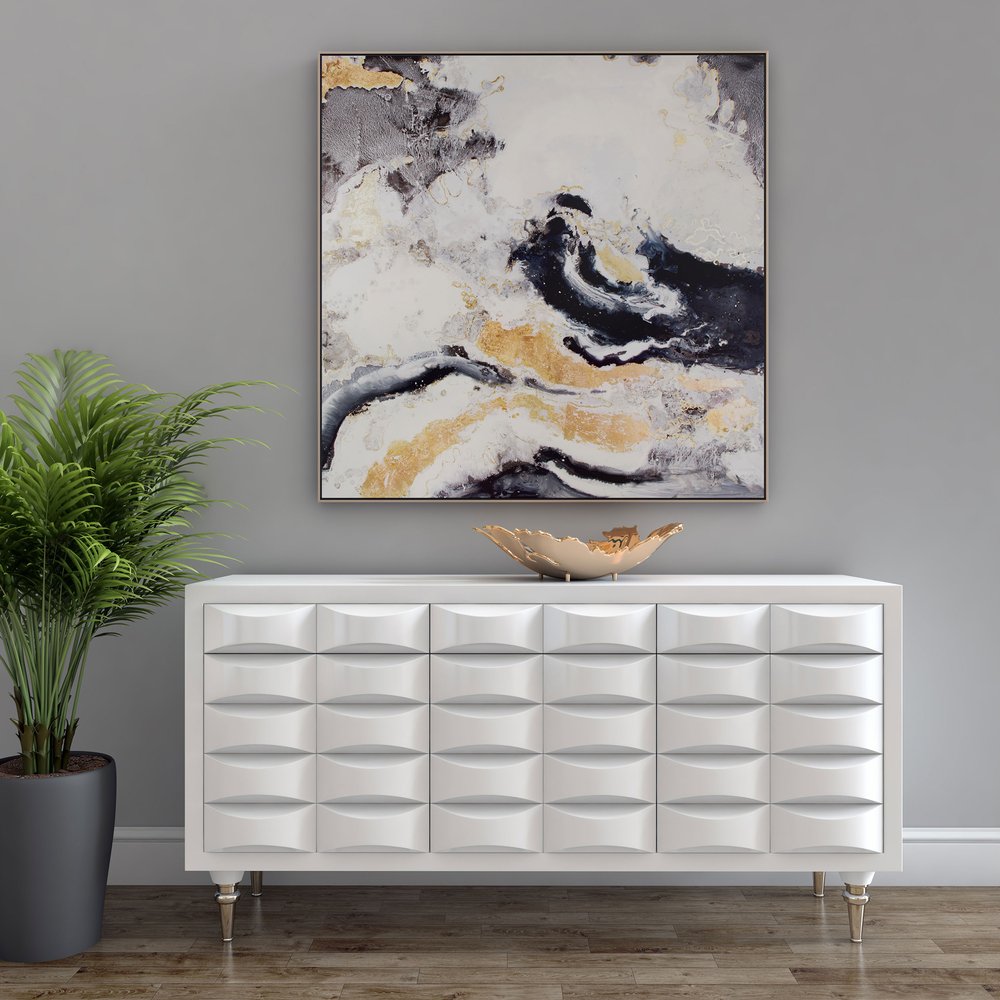 Faction Hand Painted Gold Floater Frame Wall Art