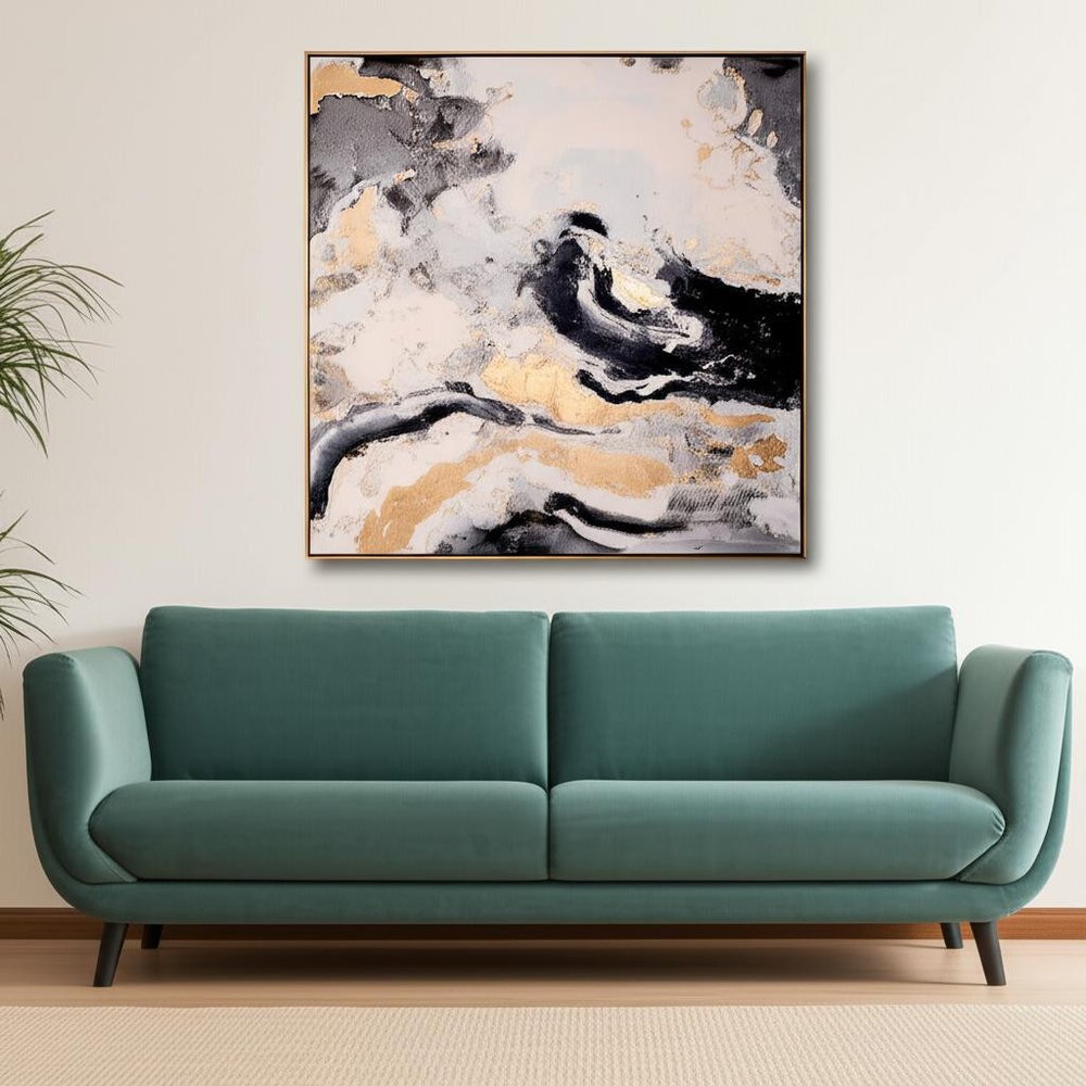 Faction Hand Painted Gold Floater Frame Wall Art