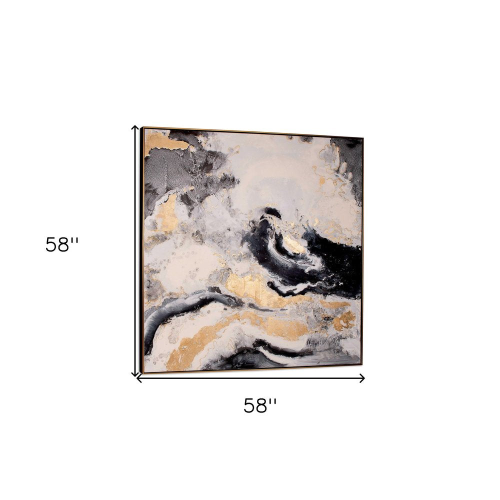 Faction Hand Painted Gold Floater Frame Wall Art