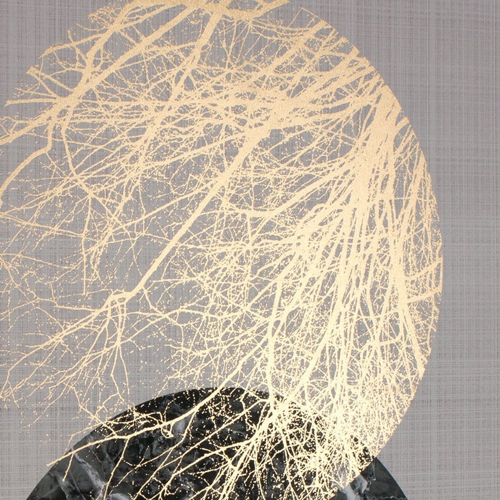 Lunar Hand Painted Black Floater Frame Wall Art