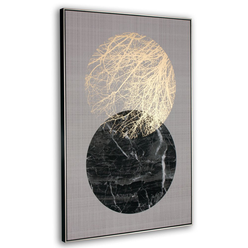 Lunar Hand Painted Black Floater Frame Wall Art