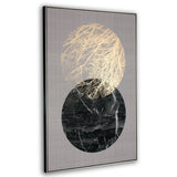 Lunar Hand Painted Black Floater Frame Wall Art