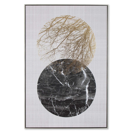 Lunar Hand Painted Black Floater Frame Wall Art