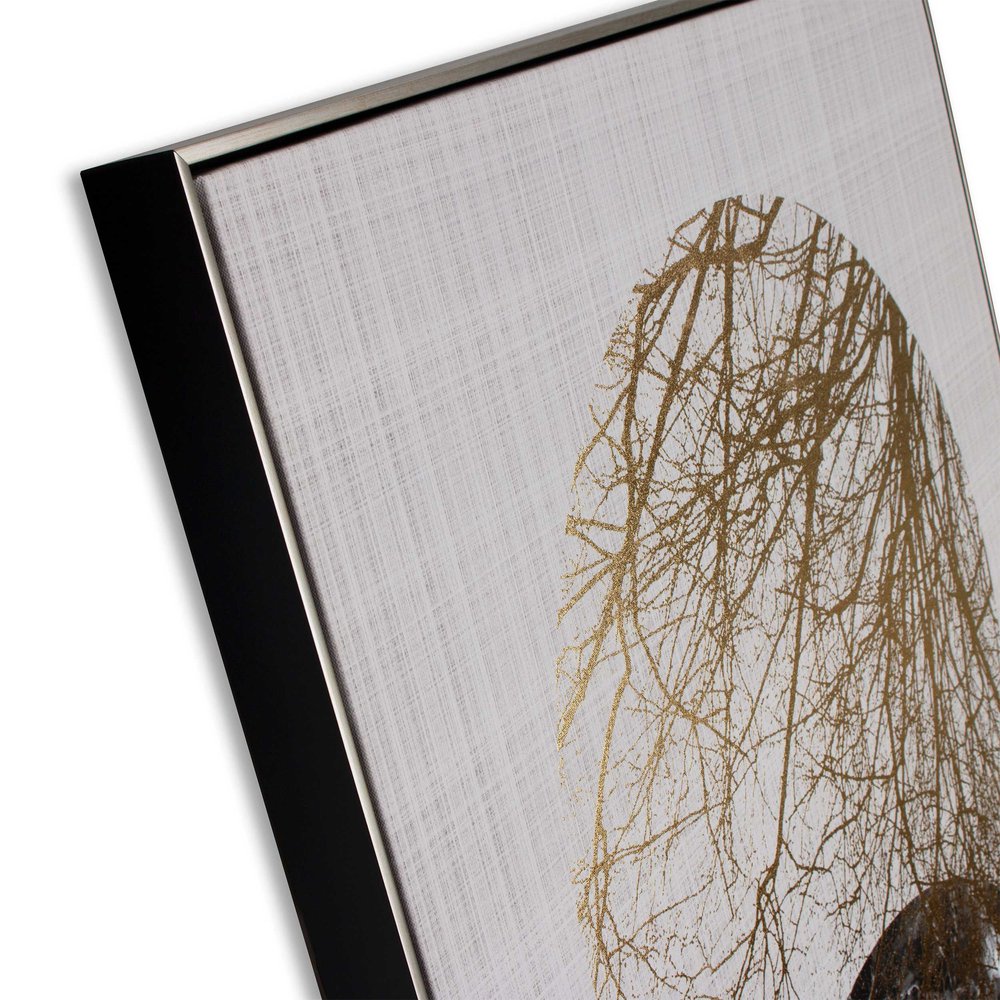 Lunar Hand Painted Black Floater Frame Wall Art