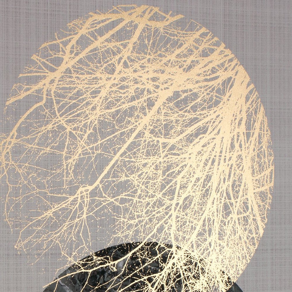 Lunar Hand Painted Black Floater Frame Wall Art