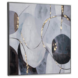 Graphite Hand Painted Black Floater Frame Wall Art