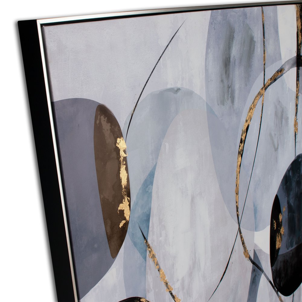 Graphite Hand Painted Black Floater Frame Wall Art