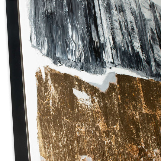 Allurement Hand Painted Black Floater Frame Wall Art
