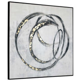 Circulo Hand Painted Black Floater Frame Wall Art