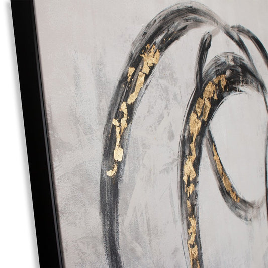 Circulo Hand Painted Black Floater Frame Wall Art