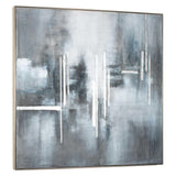 Royal Skies Hand Painted Silver Floater Frame Wall Art