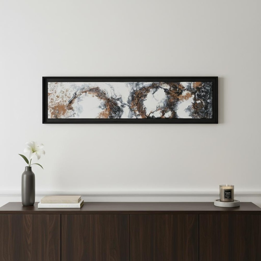 Divergent Hand Painted Black Floater Frame Wall Art