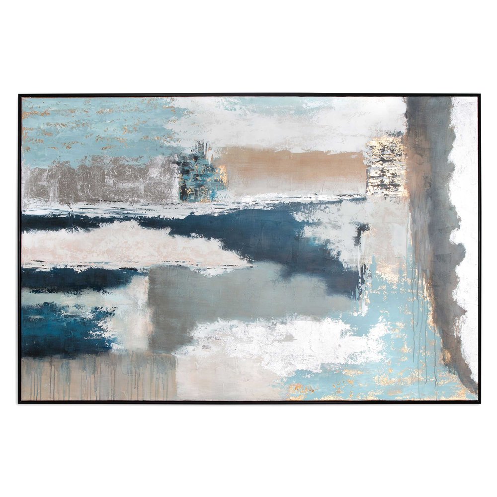 Exhilaration Hand Painted Black Floater Frame Wall Art