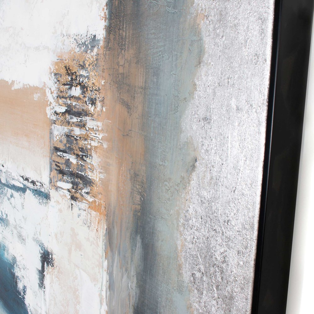 Exhilaration Hand Painted Black Floater Frame Wall Art