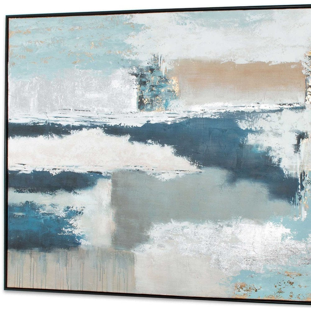 Exhilaration Hand Painted Black Floater Frame Wall Art