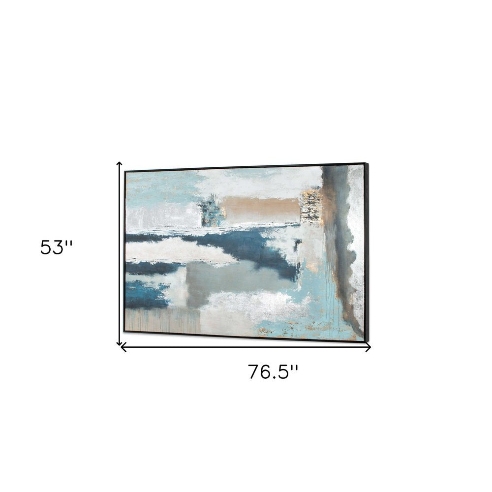 Exhilaration Hand Painted Black Floater Frame Wall Art
