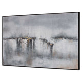 Hushed Breeze Hand Painted Black Floater Frame Wall Art