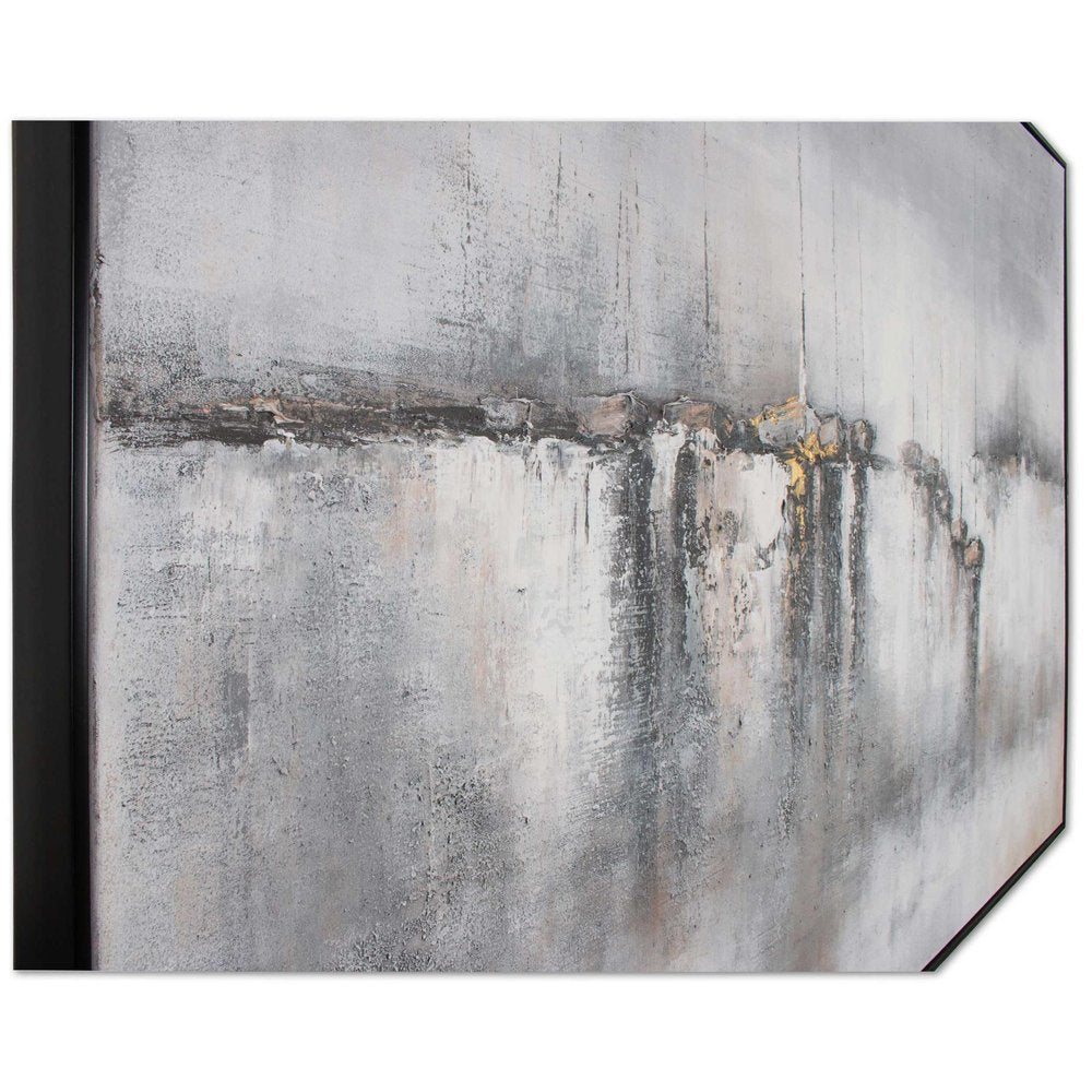 Hushed Breeze Hand Painted Black Floater Frame Wall Art