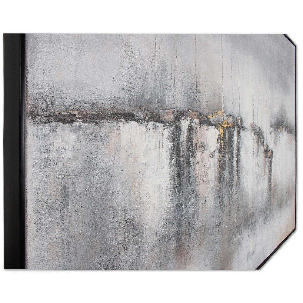 Hushed Breeze Hand Painted Black Floater Frame Wall Art