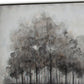 Wildwood Fog, Hand Painted Canvas Black Floater Frame Painting Wall Art