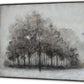 Wildwood Fog, Hand Painted Canvas Black Floater Frame Painting Wall Art
