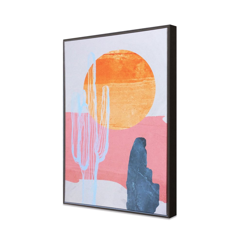 Wild Badlands Hand Painted Black Floater Frame Wall Art