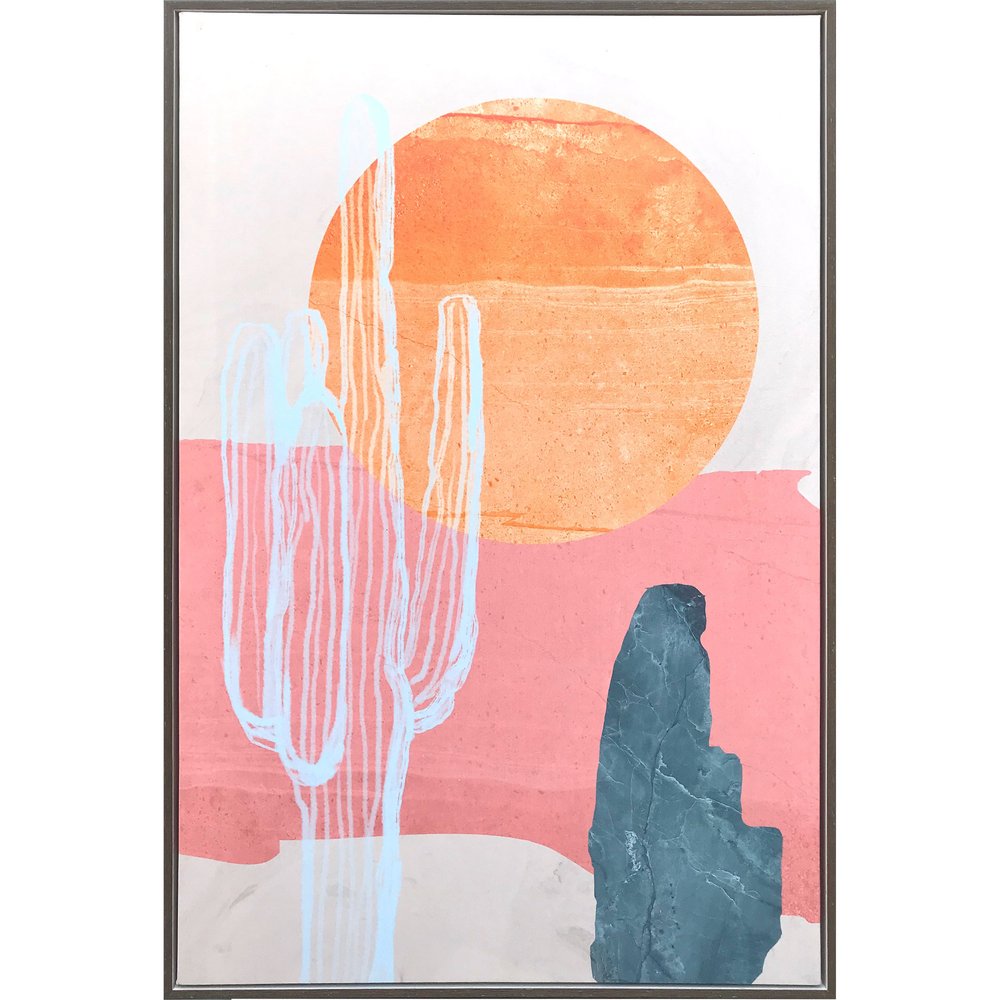 Wild Badlands Hand Painted Black Floater Frame Wall Art