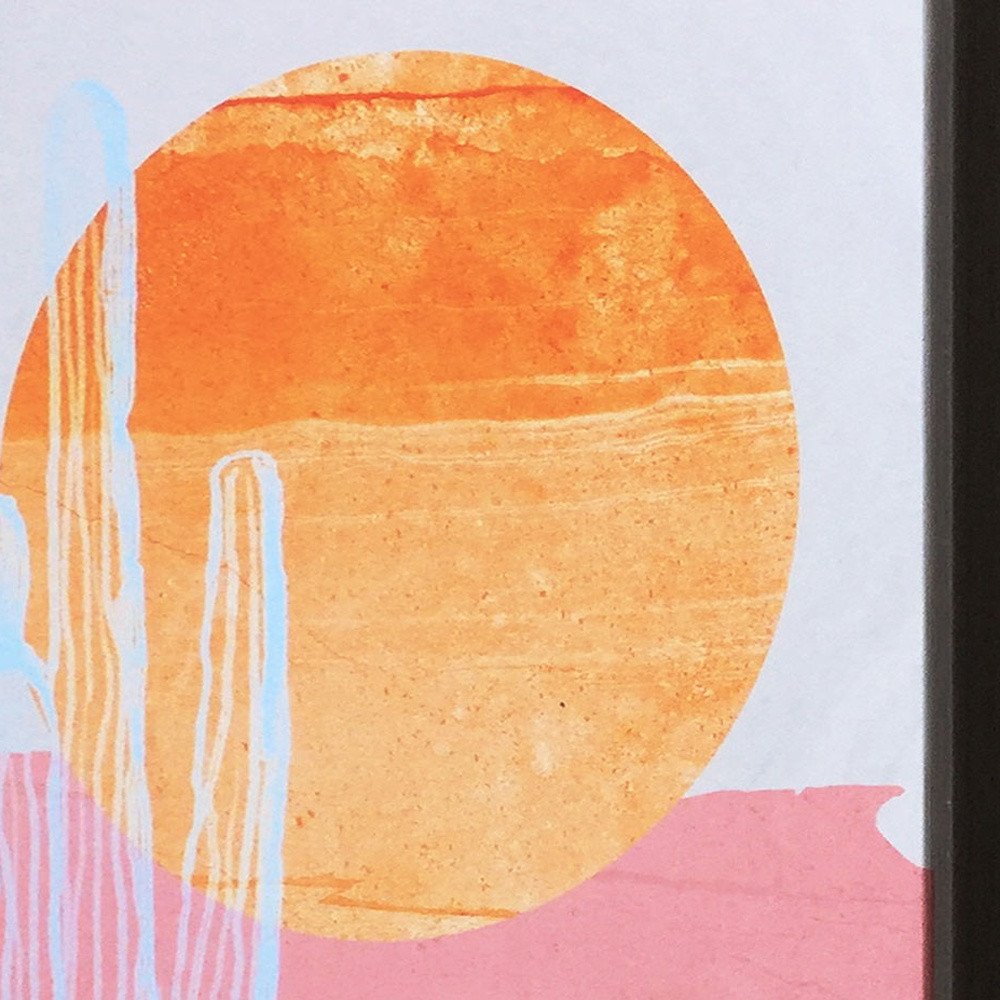 Wild Badlands Hand Painted Black Floater Frame Wall Art