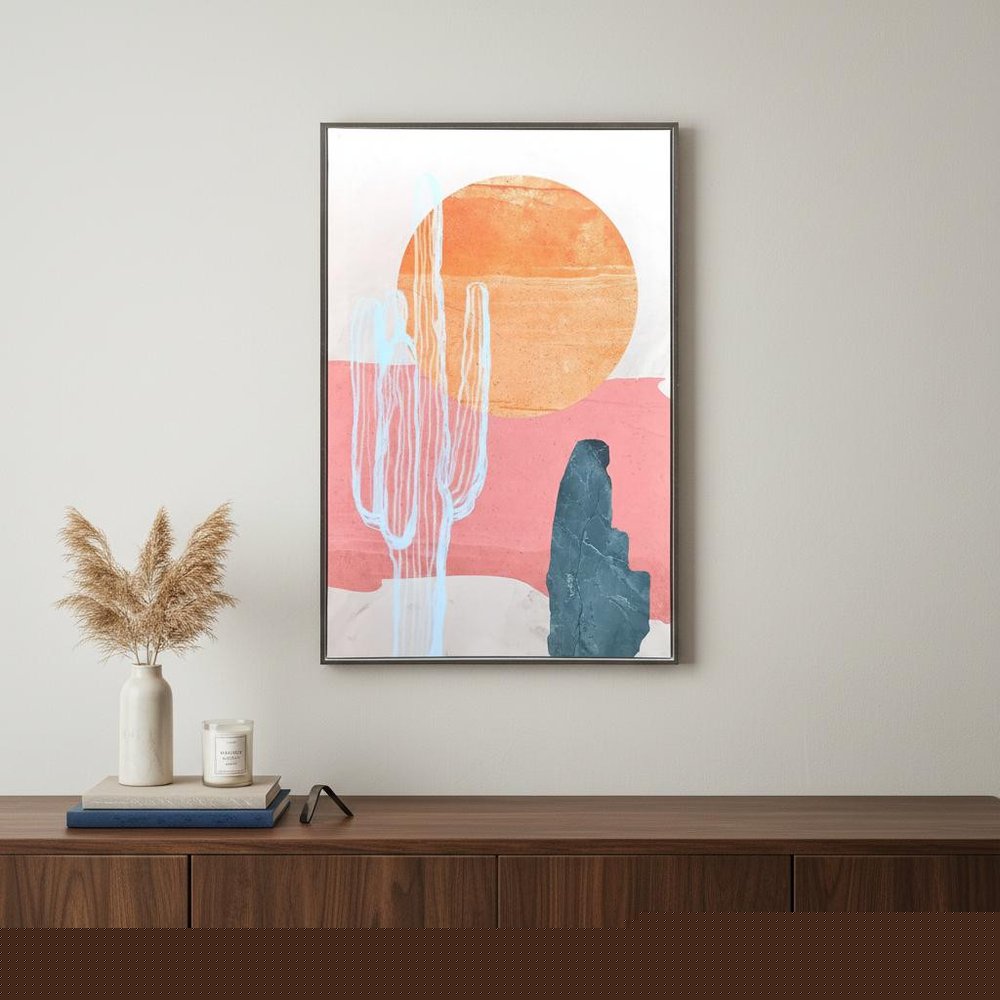 Wild Badlands Hand Painted Black Floater Frame Wall Art