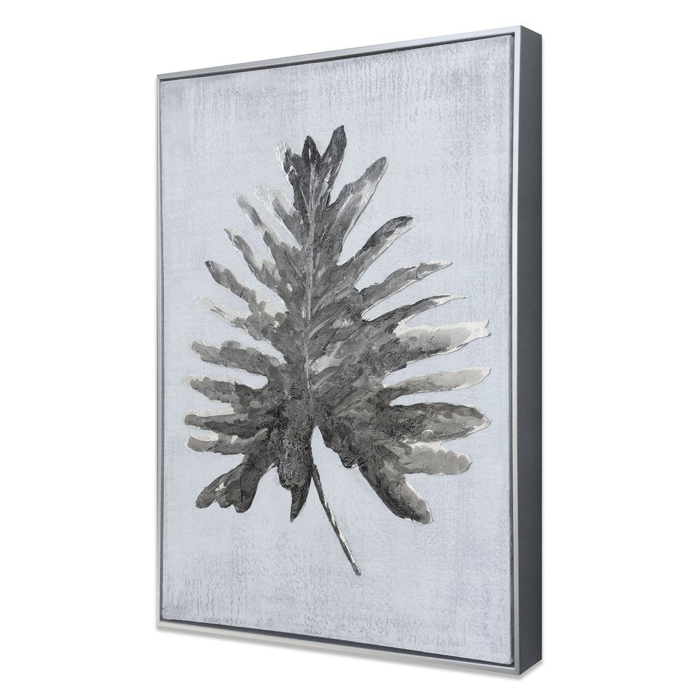 Silver Jungle I Hand Painted Silver Floater Frame Wall Art
