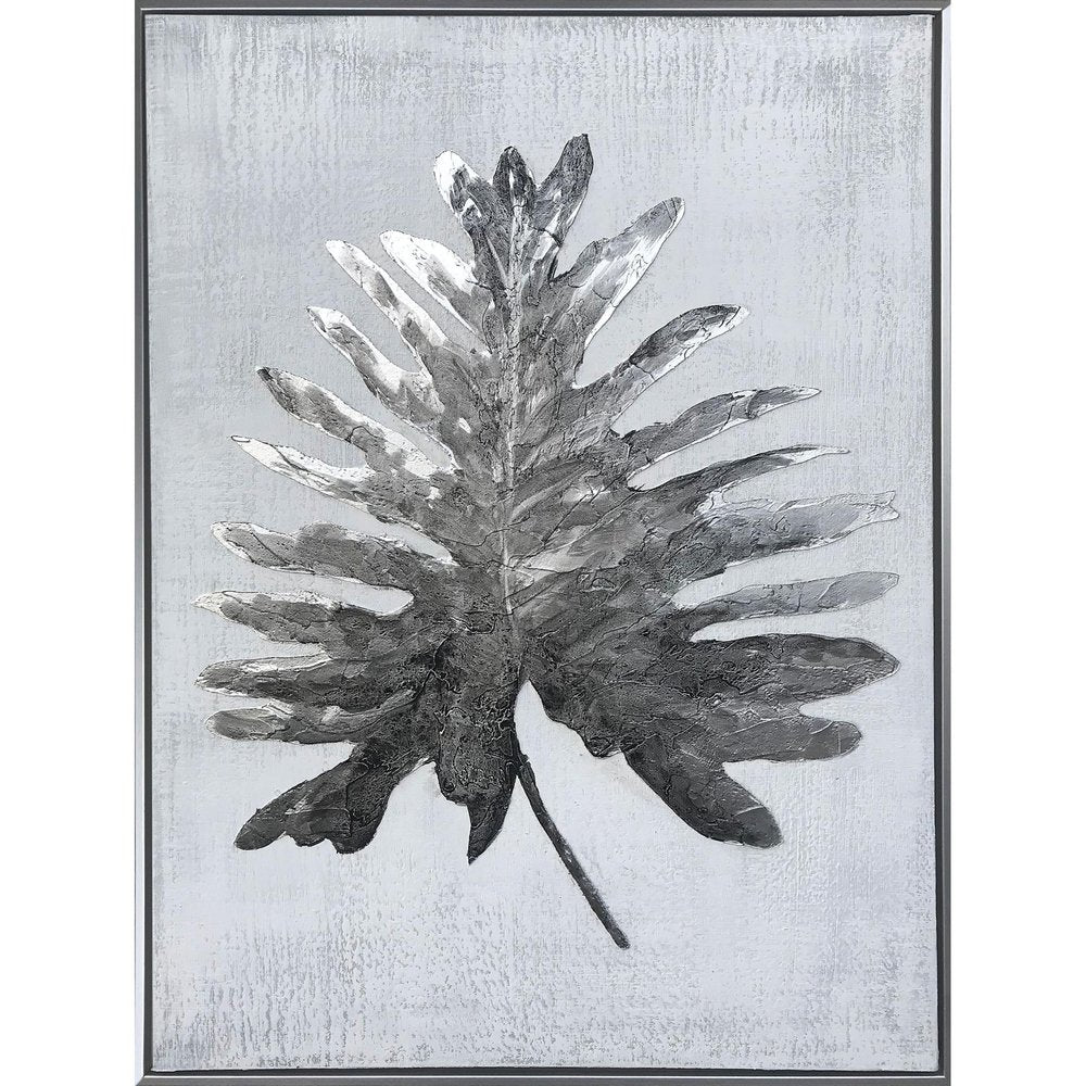 Silver Jungle I Hand Painted Silver Floater Frame Wall Art