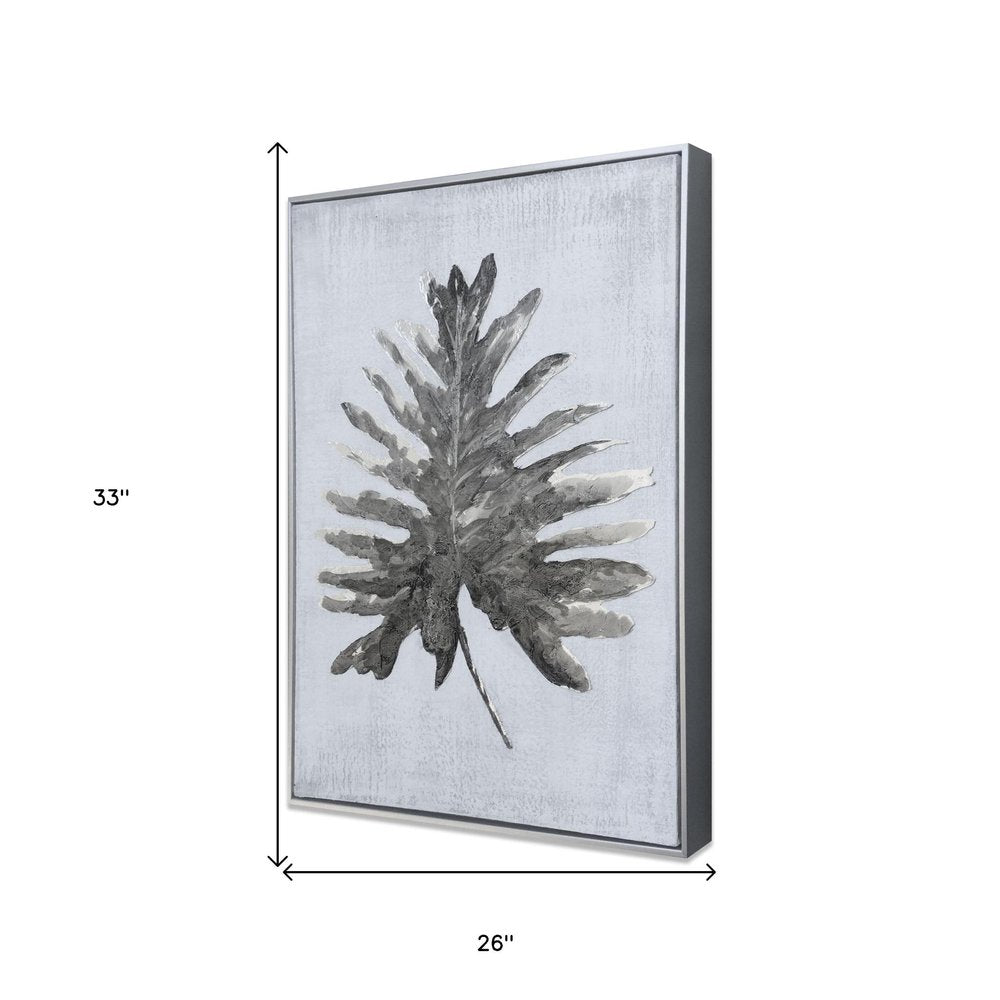 Silver Jungle I Hand Painted Silver Floater Frame Wall Art