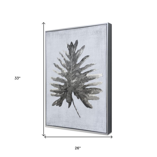Silver Jungle I Hand Painted Silver Floater Frame Wall Art